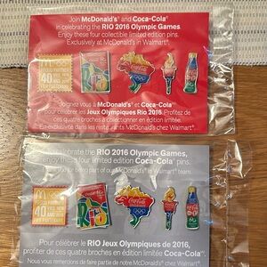 McDonald’s and Coca Cola collectable pin sets